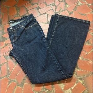 London Jean stretch; dark dress flares, size 6